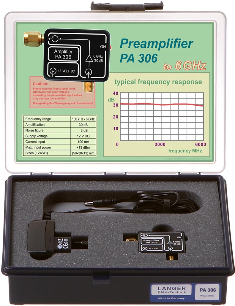 PA 306 SMA set, Preamplifier 100 kHz to 6 GHz
